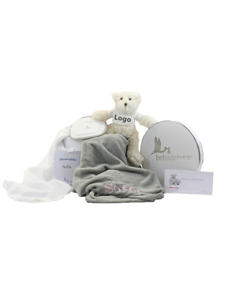 Canastilla Set de Huellas Manta Body y Oso de Peluche